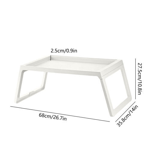 Plastic Folding Bed Table, Portable Computer Desk, Storage Design, Space Saving, Ideal for Dorm Rooms, Small Spaces, Laptop Use 2