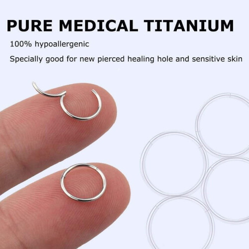 Titanium hængslede hoop øreringe 20G/18G/16G 2 stk. 1