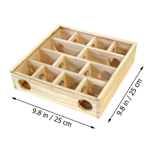 Hamster Accessory Khaki Square Wooden Indoor Play 1Pack 1