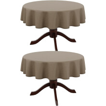 Textured 50" Round Tablecloth, Waterproof & Wrinkle-Free, Fits Tables up to 35" Dia – Compatible with Birthday, Farmhouse, Outdoor Party