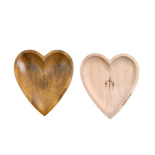 Heart Prayer Bowl Wooden Wood Dough Bowl Prayer Heart Blessing Bowl Religious Christmas Christian Gifts for Women Men
