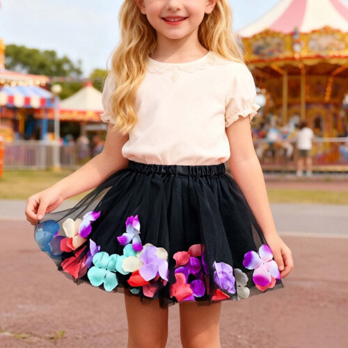 Sort Puffy Tyl Tutu Nederdel til Piger 1