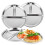 3 Pack Stainless Steel Divided Plates, 3 Compartment Portion Control, 9Inch Reusable Dinner  Trays 1