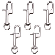 5 Stück Karabinerhaken Aus Edelstahl 316 mit Drehbarer Öse und Feder, Einzelkopfhaken, Marine-Tauch-D-Ring, Karabinerhaken mit Drehgelenk