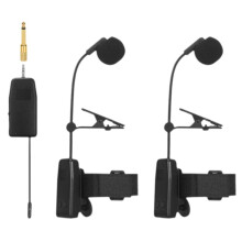 Wireless Saxophone Microphone System, Clip Instrument Microphone for Saxophones 2 Microphone