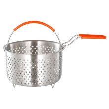 Deep Fryer Basket with Handle,304 Stainless Steel, Dishwasher, Round Shape for Convenient and Cooking, Ideal for Frying