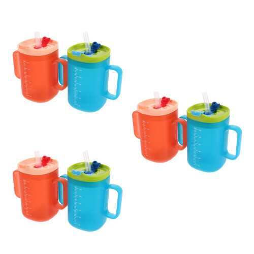 6St Plastic Kinderbeker Met Rietje, PP, Multifunctioneel Thuisgebruik 2