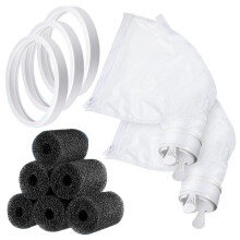 11Pcs Pool Cleaner Parts Include 2 Pool Cleaner Bags for 280 480,3 Tires 6 Sweep Hose Scrubber Replacement