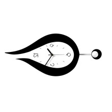Water Shape Wall Clock Swinging Digital Pendulum Clocks Black