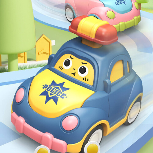 Conjunto com 3 carrinhos de bebê de apertar e usar – Formatos fofos 1