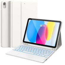 Schutzhülle mit Hintergrundbeleuchtung und Tastatur, kompatibel mit iPad der 10. Generation (10,9 Zoll).