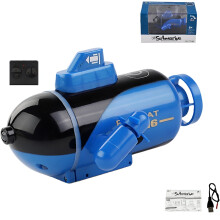 Mini-Modell-Atom-U-Boot, wiederaufladbares RC-Boot-Spielzeug mit Fernbedienung, blau