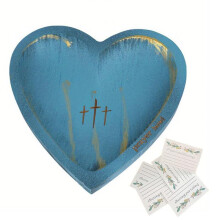 Prayer Bowl Wooden Prayer Bowls with Prayer Cards Heart Decor Bowl WithCross Christian Gift Religious Gift for Women