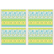Set de 4 șervețele rustice boho, 30x45 cm, bumbac-in, modele tribale lavabile, decor vintage pentru sufragerie