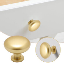 Boutons de meuble en alliage de bronze, trou central, poignées de meuble en laiton satiné pour chambre à coucher