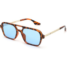 Okulary przeciwsłoneczne Vintage70s Flat Aviator Small Frame dla kobiet i mężczyzn, kwadratowe, metalowe, z ochroną UV400