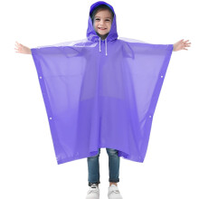 Impermeabile da bambina a tinta unita con maniche lunghe, cappuccio e bottoni, giacca antipioggia elegante per feste, viola, taglia unica.