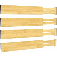 Bamboo Expandable Drawer Dividers 4-Pack