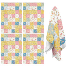 Conjunto de 4 panos de prato com estampa floral Pioneer Flower, divertidos, em microfibra, 45,7 cm x 66 cm.