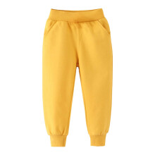 Ediodpoh Girls' Autumn Winter Style Long Pants Sports Elastic Children's Pants Boys Pants Girls Trousers Yellow 4-5 Years