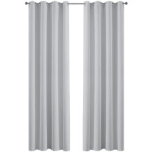 Cortinas cinza-esbranquiçadas para quarto, cortinas térmicas com ilhós para bloquear a luz em salas de estar, 52 cm de largura x 84 cm de