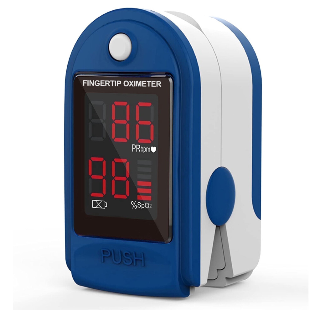 Fingertip Pulse Oximeter with SpO2 & Pulse Rate, LED 4-Color Display, Portable Digital Monitor