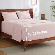 Juego de sábanas Queen de bolsillo profundo – Se adapta a colchones de hasta 53 cm (21"), 4 piezas, GentleSoft, absorbe la humedad, suave y