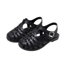 Sandali TUOBARR per bambine, scarpe per neonati e bambini, graziosi sandali romani da spiaggia con suola morbida antiscivolo e traforata, neri, 5 anni