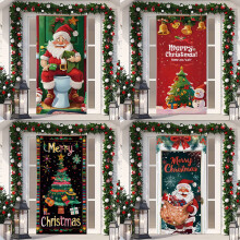 Décoration de porte d'entrée pour Noël, tapisserie décorative pour l'hiver, bannière pour porte d'entrée intérieure et extérieure, articles