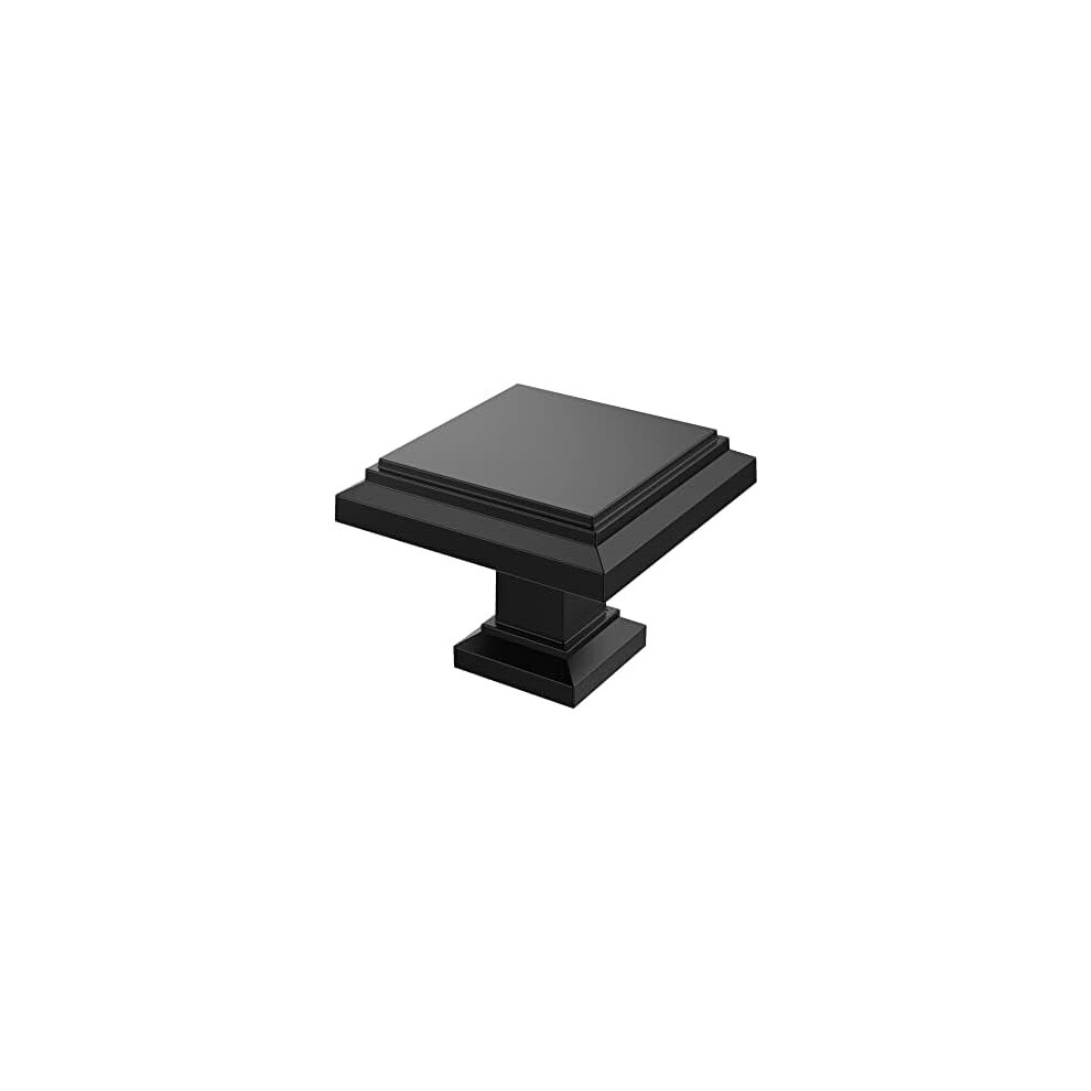 10 Pack Matte Black Cabinet Knobs, 1.3 Inch(32Mm) Square Kitchen Cabinet Hardware Knobs For Cabinets And Drawer Al6071mb 9162407089888