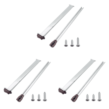 3x metallskinneutskiftning for diverse kommoder og nattbord, skinnesett med plate