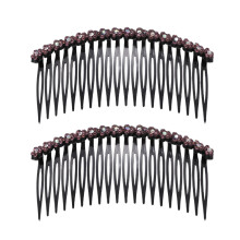 2 pettini laterali semplici per capelli, con fiore di prugna e strass, fermaglio per capelli da donna per decorazioni da matrimonio (viola)