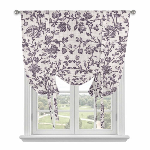 Grape Purple Balloon Curtains Linen Texture 4263 in