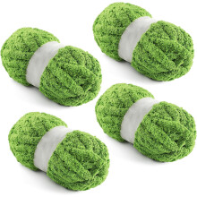 Paquete de 4 ovillos de hilo de chenilla grueso para tejer a mano y a crochet: jumbo esponjoso, súper grueso, 28,4 yardas/7,7 onzas por ovillo.