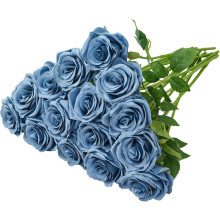 8 stuks nep-rozen van kunstmatige zijde met lange stelen, geschikt voor een boeket als tafeldecoratie op een bruiloft, feest of thuis.