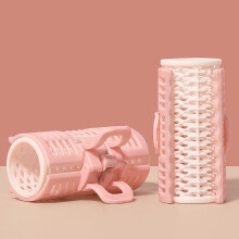 4Pcs Hair Curling Rollers for Women with Pink ABS Material Round Shape for Home Use