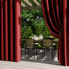 Outdoor Curtains for Patio Waterproof 52" x 96" Grommet Light Blocking Privacy Curtains Outside Curtains for Porch Gazebo Pergola, Red, 1 Panel