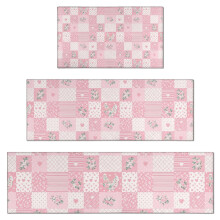 Tapetes de cozinha florais Pioneer Flower, conjunto de 3 peças, antiderrapantes e laváveis, 43x76 cm + 43x119 cm + 43x150 cm, compatíveis com