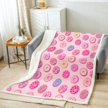 Chocolate Doughnut Plush Throw Blanket 40x50 Inch Pink