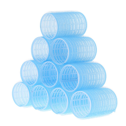 6.2" ABS Self Grip Hair Rollers, 10 Piece Set, Blue