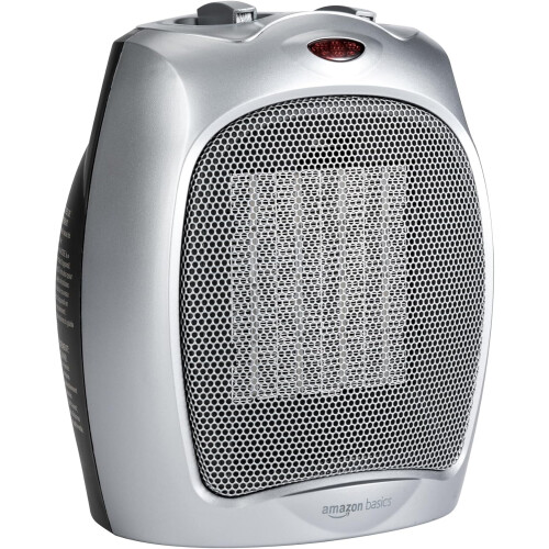 Κεραμική θερμάστρα χώρου 1500W φορητή ασημί