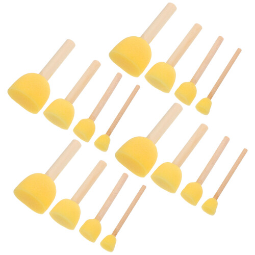 80St Rond Schilder Borstels Met Handvat - Kinderen Creatief Set 2