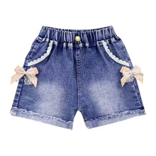 Itsun Mädchenjeans, Jeansshorts für kleine Mädchen, abgeschnittene Denim-Shorts mit elastischem Bund und Kordelzug, kurze Shorts für