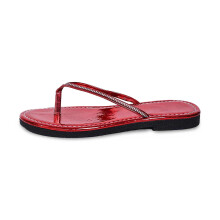 Ediodpoh Pantoufles d'été pour femmes, couleur unie, ornées de strass, confortables et élégantes, rouges, taille 6
