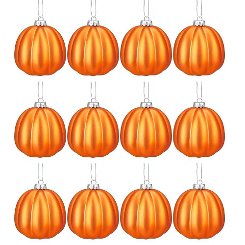 12pcs Mini Pumpkin Hanging Ornaments for Fall Decor