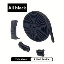 3Pairs Elastic No-Tie Shoelaces, Lazy Metal Lock Laces For Women & Men