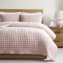 Rosa Steppdecken-Set für Einzelbetten (173 x 229 cm) – 2-teiliges, leichtes Steppdecken-Set, weiche Ganzjahresdecke, passend für Einzelbetten