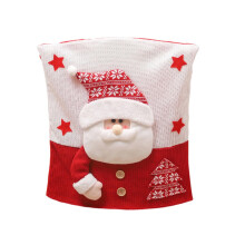 Stoelbekleding voor kerstdiner, 3D cartoon kerstman, sneeuwpop, rendier, stoelhoezen voor kerstdiner, feestdecoratie, hoteldecoratie (Elk)