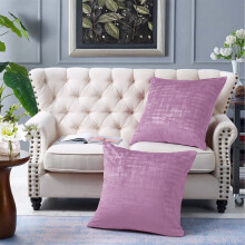 Kussenhoezen van getextureerd fluweel (set van 2), - Mauve Shadows - 66 x 66 cm