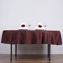 Nappe ronde en polyester marron chocolat 178 cm (70 pouces)